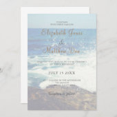 Invitation au mariage sur la plage/Mariage en bord (Devant / Derrière)