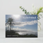 Invitation au mariage sur la plage Palm Tree (Debout devant)