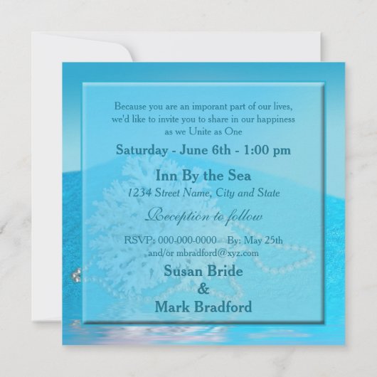 Invitation au mariage sur la plage -PLAGE/PLAGE (Dos)