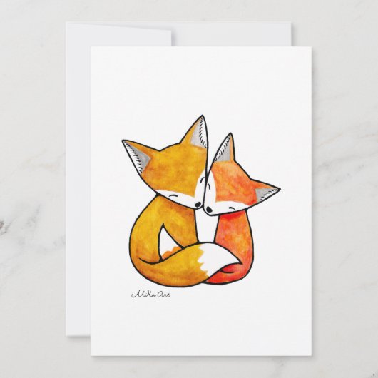 Invitation au mariage sur mesure de Fox Faire-part (Dos)