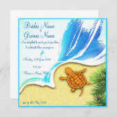 invitation au mariage sur plage (Devant / Derrière)