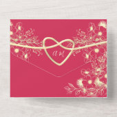 Invitation au mariage tout-en-un magenta Floral (Verso)