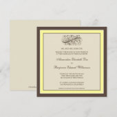 Invitation au mariage tout simple (canari) (Devant / Derrière)