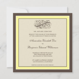 Invitation au mariage tout simple (canari)