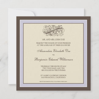 Invitation au mariage tout simple (lilas)