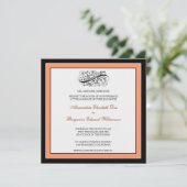 Invitation au mariage tout simple (noir/corail) (Debout devant)