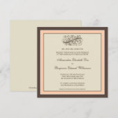 Invitation au mariage tout simple (pêche) (Devant / Derrière)