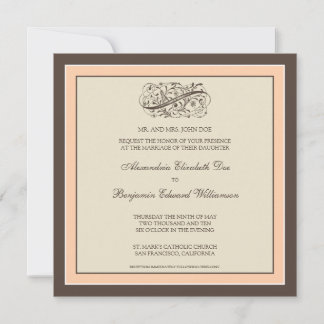 Invitation au mariage tout simple (pêche)