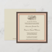 Invitation au mariage tout simple (rose bébé) (Devant / Derrière)