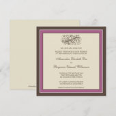 Invitation au mariage tout simple (violet) (Devant / Derrière)