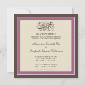Invitation au mariage tout simple (violet)