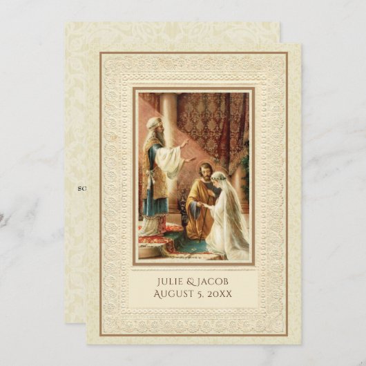 Invitation au mariage traditionnel catholique (Devant / Derrière)