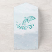 Invitation au mariage turquoise Dolphin All in One (Dehors)