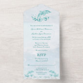 Invitation au mariage turquoise Dolphin All in One (À l'intérieur)