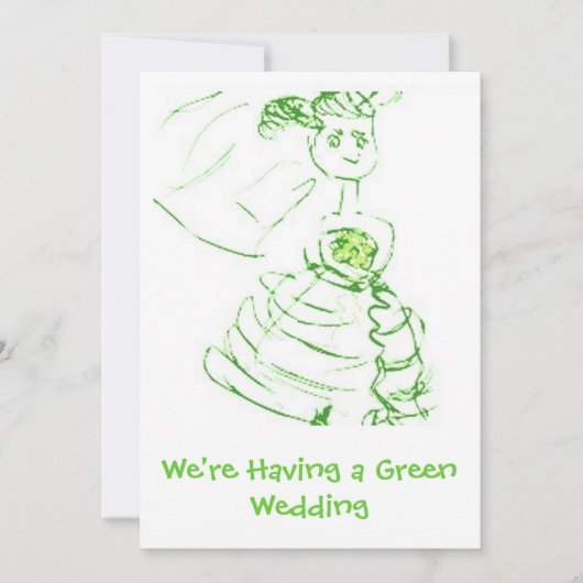Invitation au mariage vert (Devant)