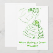 Invitation au mariage vert (Devant / Derrière)
