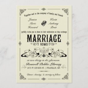 Invitation au mariage Vintage