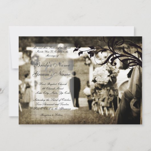 Invitation au mariage vintage (Devant)
