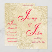 Invitation au mariage vintage (Devant / Derrière)