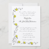 Invitation au mariage vintage Rose jaune et gris (Devant)