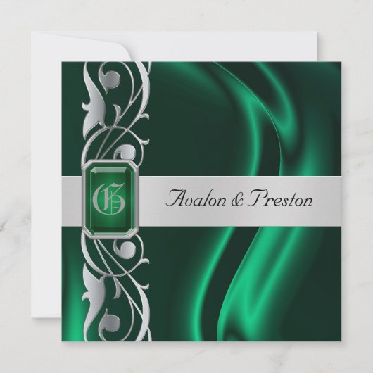 Invitation au Marquis Emerald Silk Green Jewel (Devant)