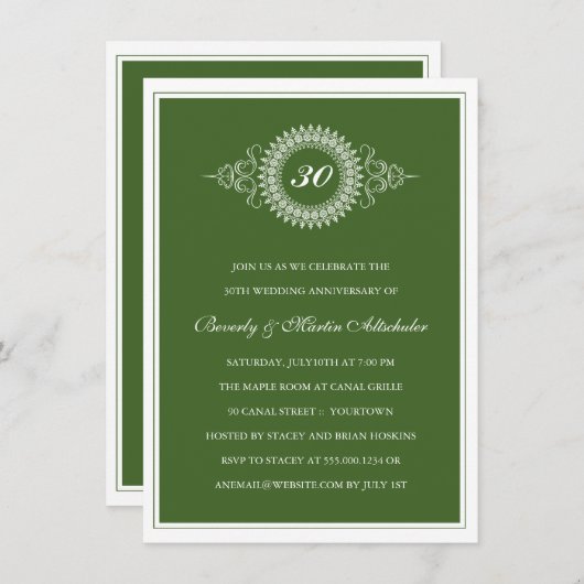 Invitation au Médaillon d'Anniversaire (Devant / Derrière)