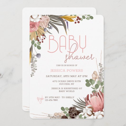 Invitation au medley de fleurs séchées (Devant / Derrière)