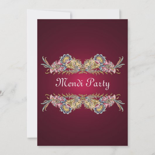 Invitation au Mehndi Royal (Dos)
