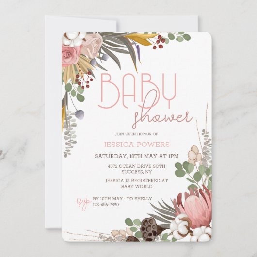 Invitation au mélange de fleurs séchées (Devant)