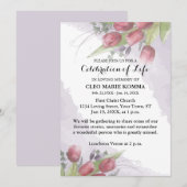 Invitation au mémorial de l'aquarelle rouge Tulip (Devant / Derrière)