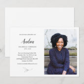 Invitation au mémorial des Feuilles gracieux avec  (Devant / Derrière)