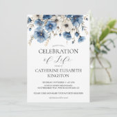 Invitation au Mémorial Floral bleu et blanc Dusty (Debout devant)