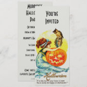 Invitation au miroir d'Halloween Vintage (Devant / Derrière)