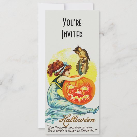 Invitation au miroir d'Halloween Vintage (Devant)