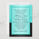 Invitation au Monogramme Aqua et Black Floral II (Dos)