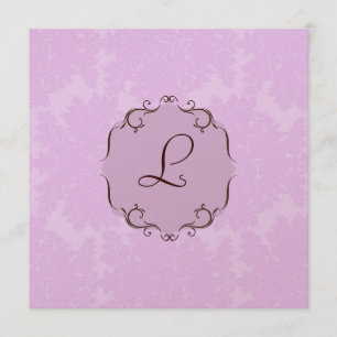 Invitation au monogramme de Damas mauve en métal