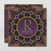 Invitation au Monogramme de la soirée du dîner de  (Devant / Derrière)