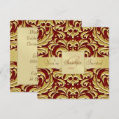 Invitation au monogramme de l'huile de Damas de mé (Devant / Derrière)