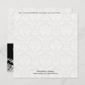 Invitation au monogramme de Mariage damassé noir (Devant / Derrière)