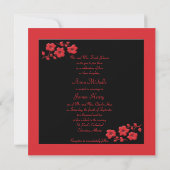 Invitation au Monogramme de pavot noir et rouge (Dos)