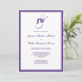 Invitation au monogramme violet (Debout devant)