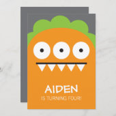 Invitation au Monstre d'Orange (Devant / Derrière)