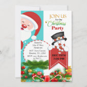 Invitation au Noël de Père Noël qui regarde (Devant)