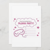 Invitation au Pajama Party pour les filles (Devant / Derrière)