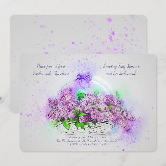 Invitation au panier Lilac (Devant / Derrière)