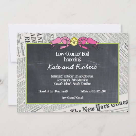 Invitation au papier journal en état d'ébullition (Devant)