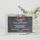 Invitation au papier journal en état d'ébullition (Debout devant)