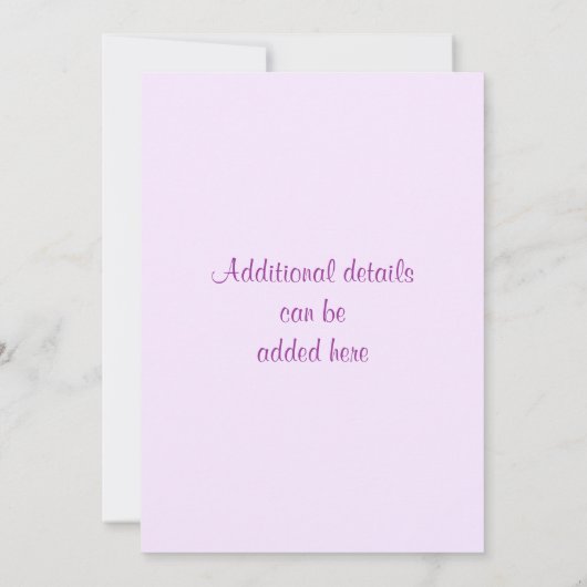 Invitation au papillon à fleurs violettes (Dos)