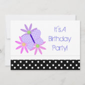 Invitation au papillon, aux fleurs et au Polka Dot (Dos)