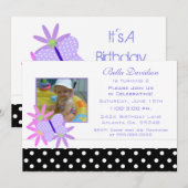 Invitation au papillon, aux fleurs et au Polka Dot (Devant / Derrière)